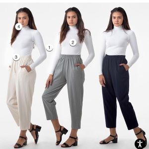 Los Angeles Apparel HEAVY JERSEY GARMENT DYE CASUAL PANTS XS in Vintage Black